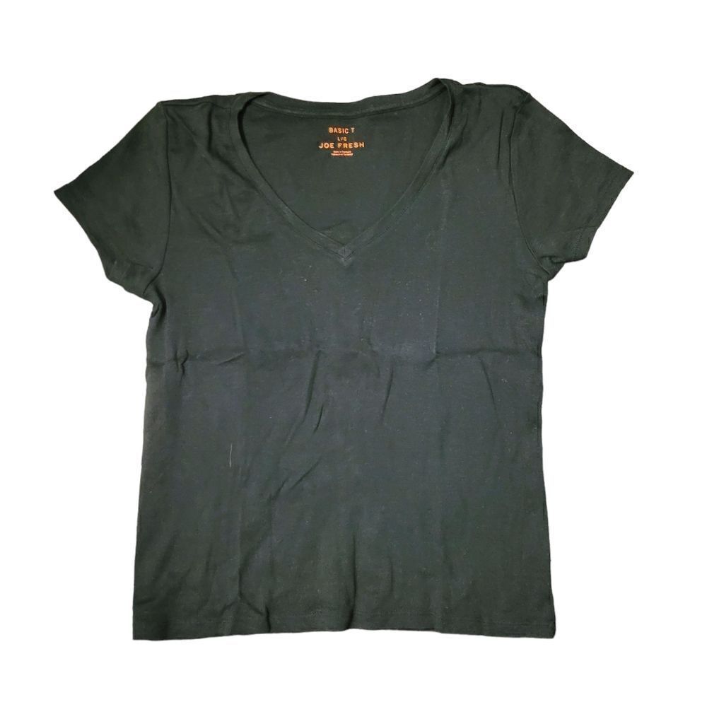 2/$20 Joe Fresh Plain Classic Black Top Tee T-shirt Size: Large
